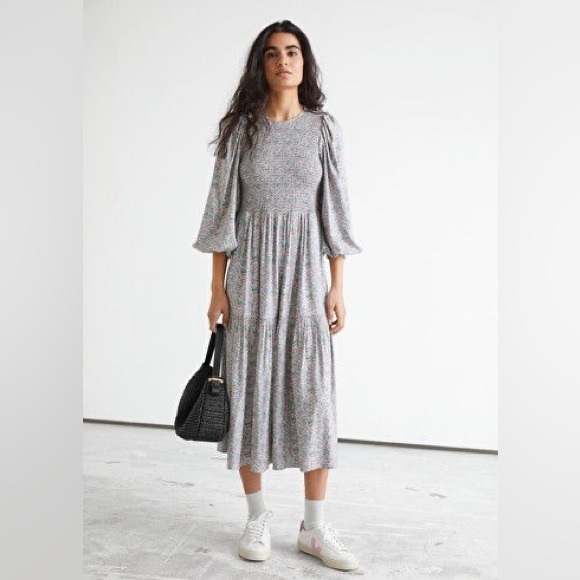 & Other Stories Tiered Midi Dress - Picture 1 of 6